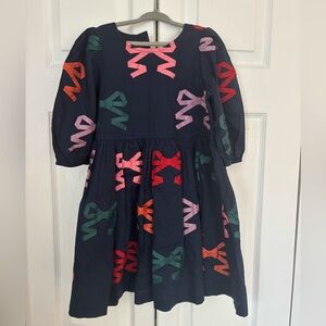 Pink Chicken Navy and Pink Bow Dress 6y NWT